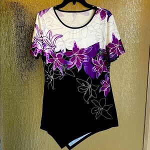 Medium Floral Purple and Black Top